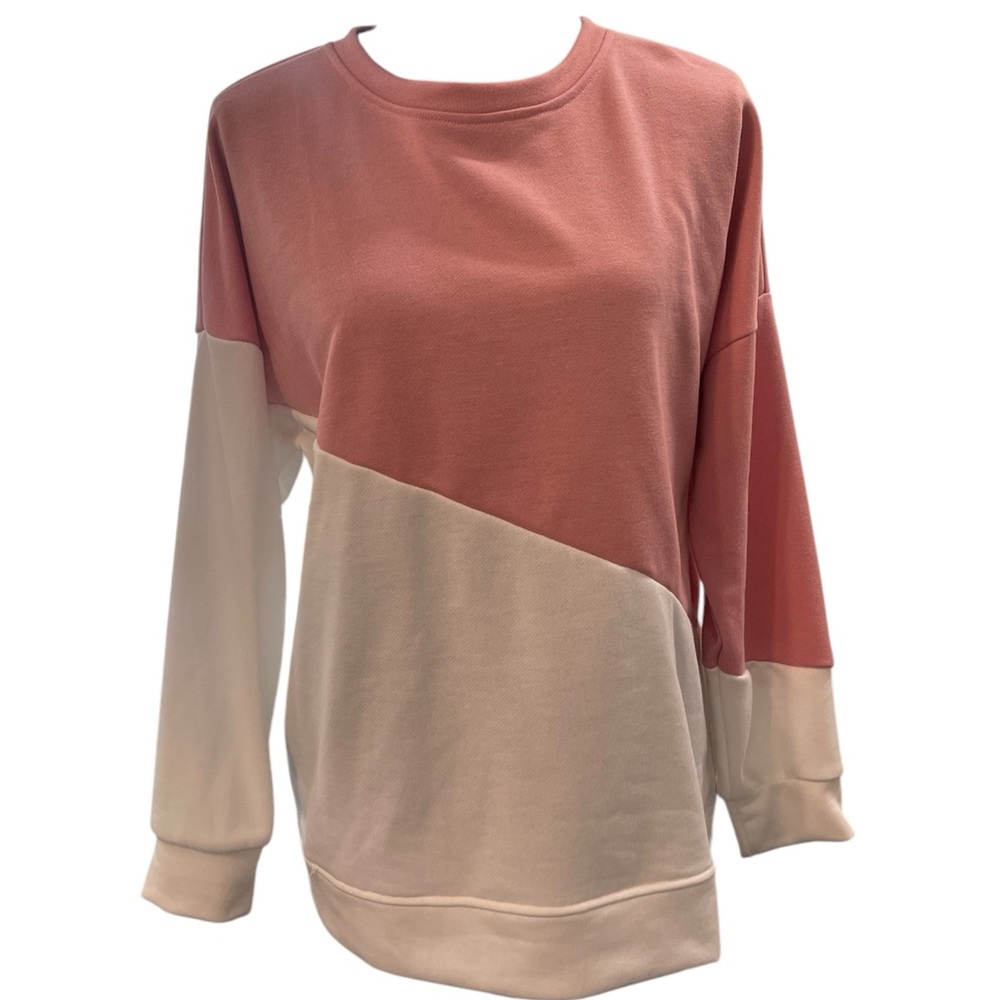 Colorblock Women's Top - Pink and Cream